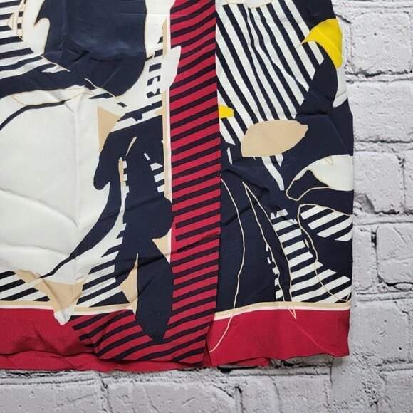 Worth 100% Silk Black White Red Straight Skirt Size 6 - Picture 7 of 13